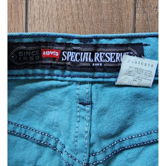 Vintage Y2K 90s Levi's 515 Special Reserve Relaxed Fit Tapered Leg‎ Teal Green - Picture 8 of 9